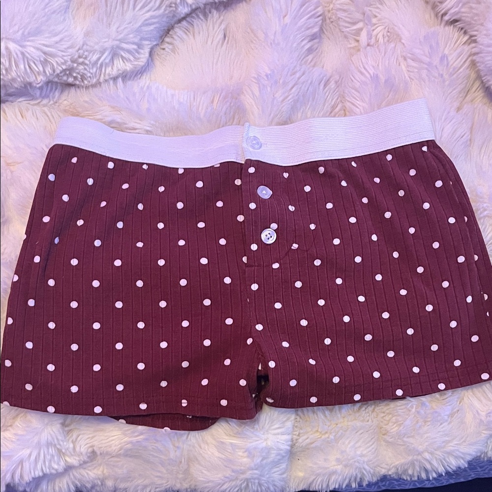 Polka Dot Maroon Women’s Lounge Shorts